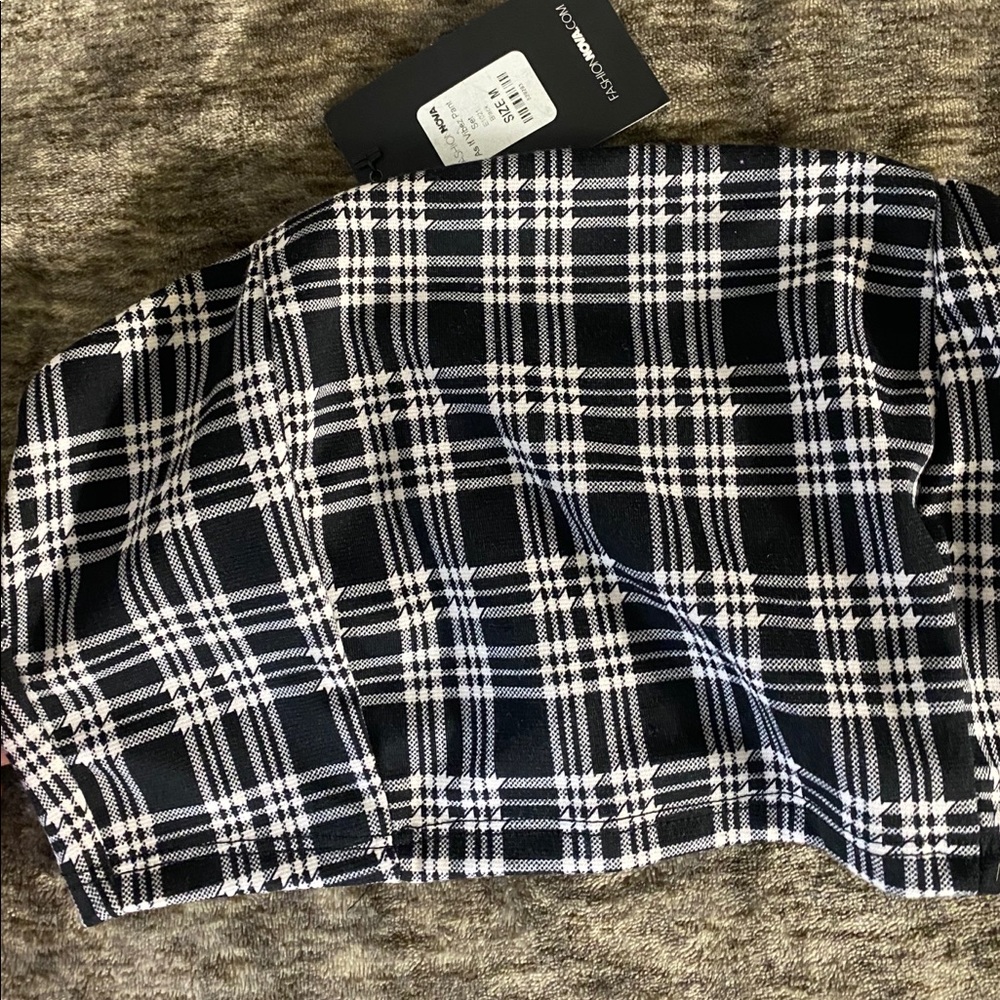 checkered tube top